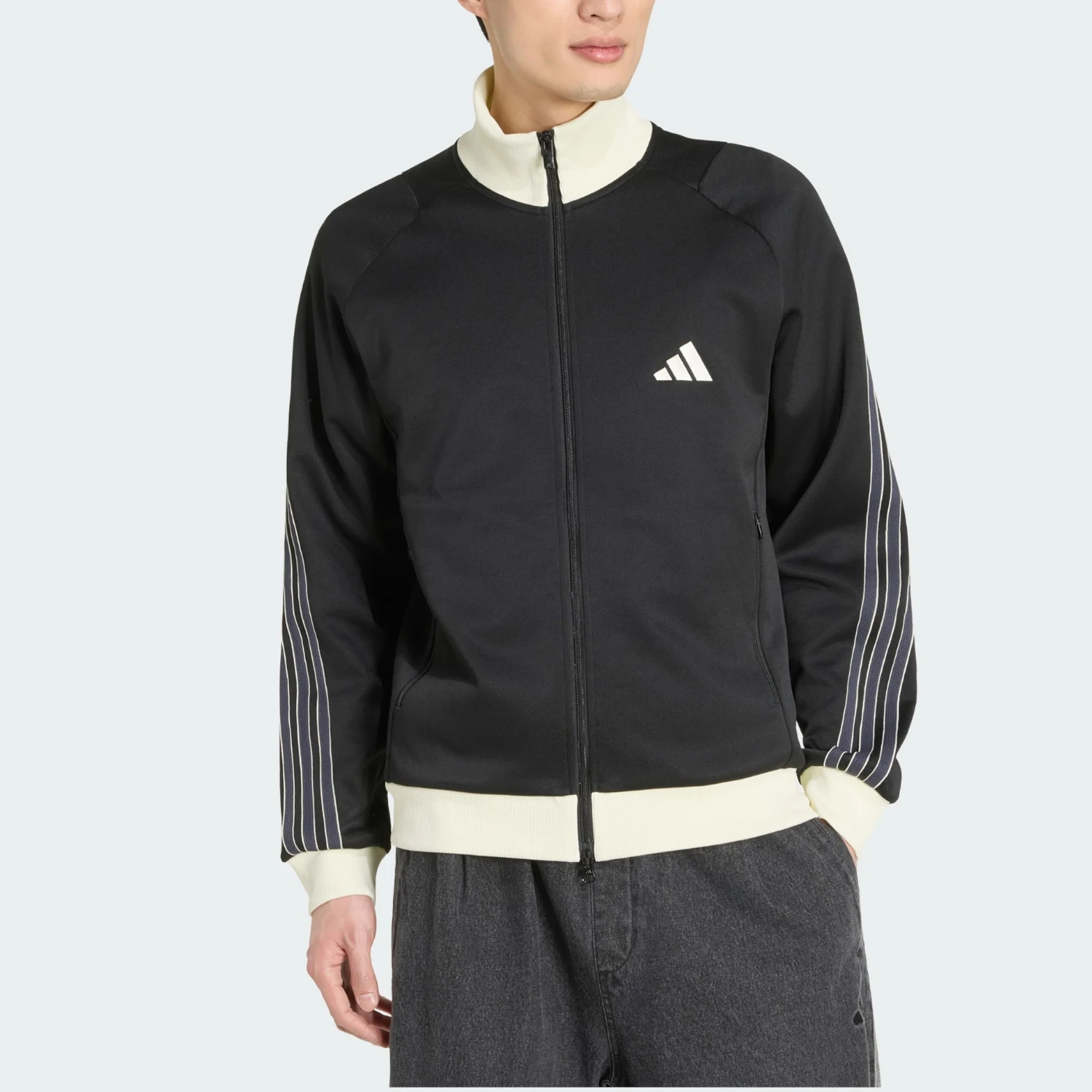 Adidas genuine men's high neck warm zipper long sleeved jacket jacket KV5898