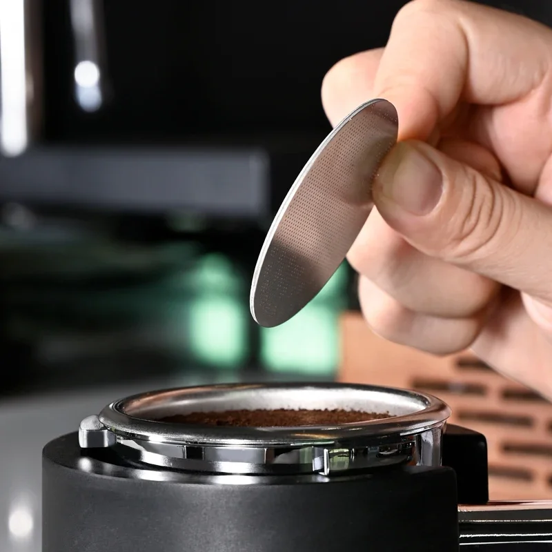 

51/53/58mm Coffee Puck Screen Stainless Steel Reusable Coffee Puck Screen Double Layer Coffee Filter Fine Mesh