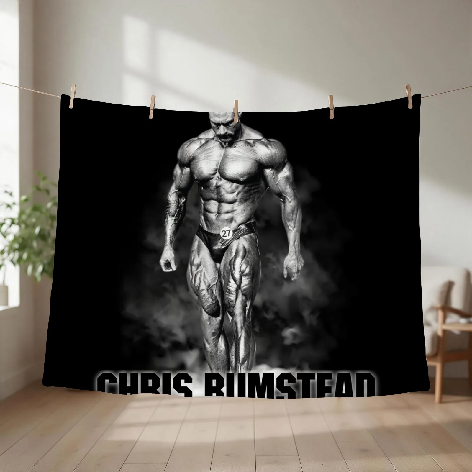 Chris Bumstead CBum Bodybuilder Throw Blanket couch cozy soft plush fuzzy picnic outdoor blanket