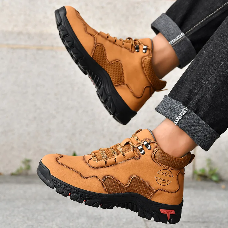 Neue Herbst Handgemachte Leder Männer Stiefel Outdoor Design Turnschuhe Mann Atmungsaktive Casual Leder Schuhe Männer Stiefeletten Herbst Plus Größe – Detail 13