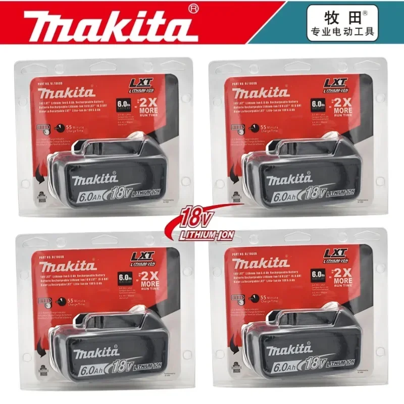 

100% Original Makita Rechargeable Power Tool Battery, Replaceable LED Lithium-ion, 6.0 Ah 18V LXT BL1860B BL1860BL1850 BL1830