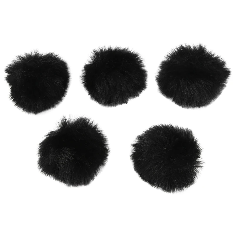 5Pcs 1.5Cm Microphone Hair Sleeve Overlay Windshield Clip Conference Microphone Sleeve Camera Hair Cover