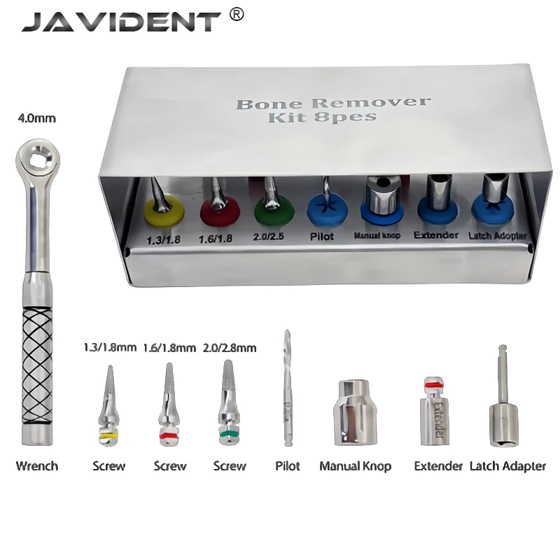 1Set Dental Implant Removal Kit, Bone Expander, Removal of Damaged Fixations, Autoclavable Dental Restoration Instruments