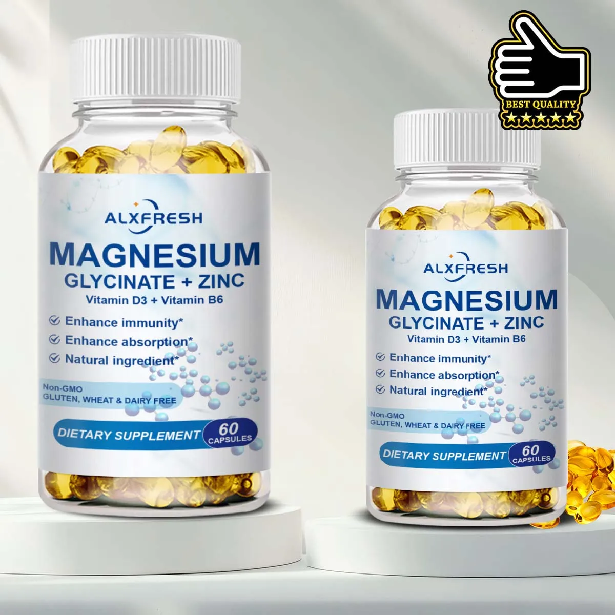 

Magnesium Capsules for Relieve Muscle Spasms Cramps and Anxiety Stress Improve Sleep Quality Support Heart Blood Sugar Healthy