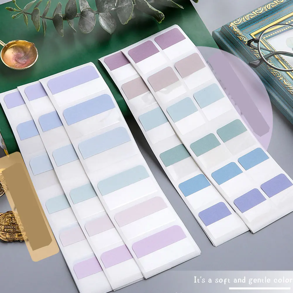 1 Set Sticker Page Marker Self-Adhesive Tabs For Notebooks Plastic Page Mats Writable Sticky Memo Pad Fast Dry Labeling
