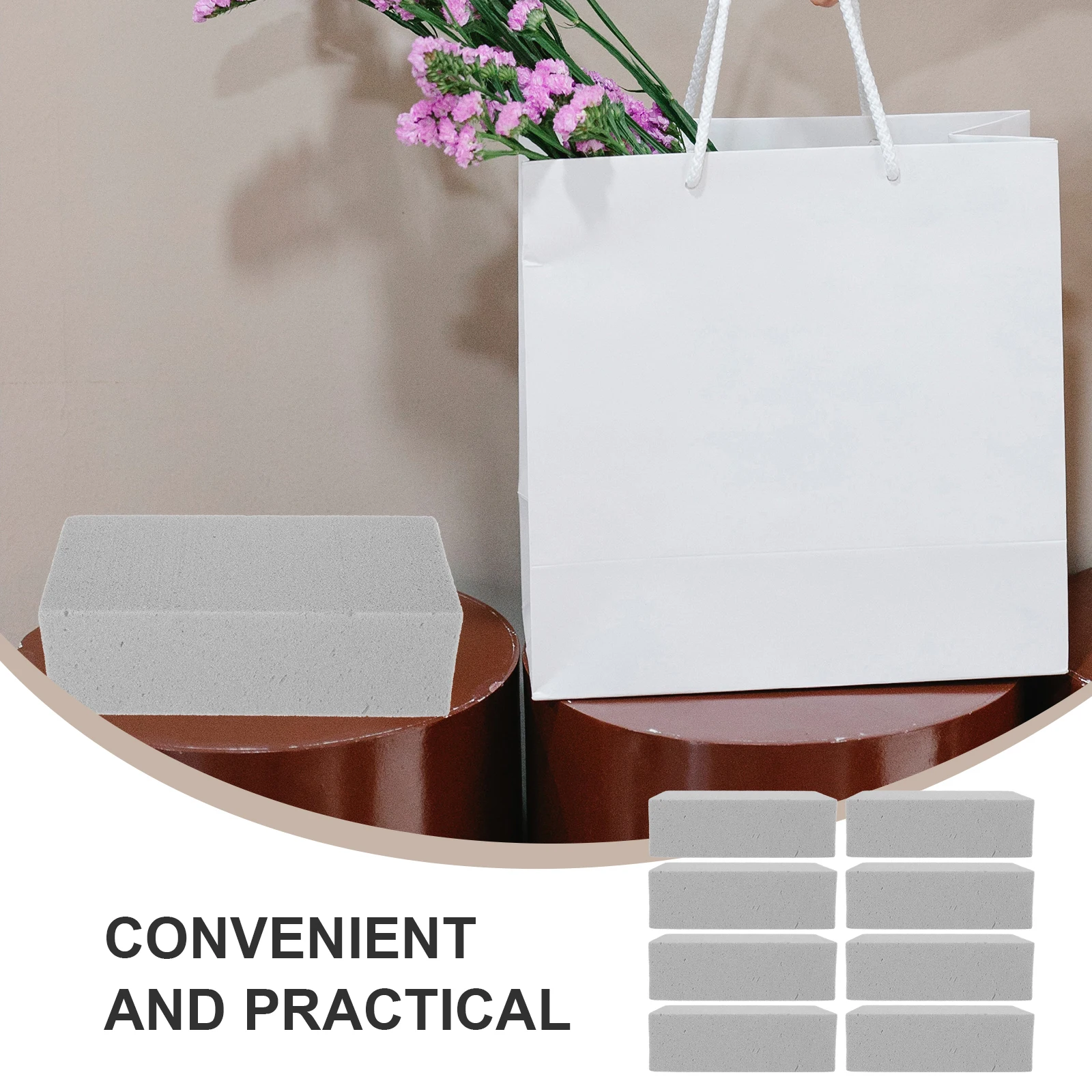 

8 Pcs Floral Foam Board High Density Dried Flower Arrangement Tools Wedding Decor Accessories Round Simulation Muds Shop Foams