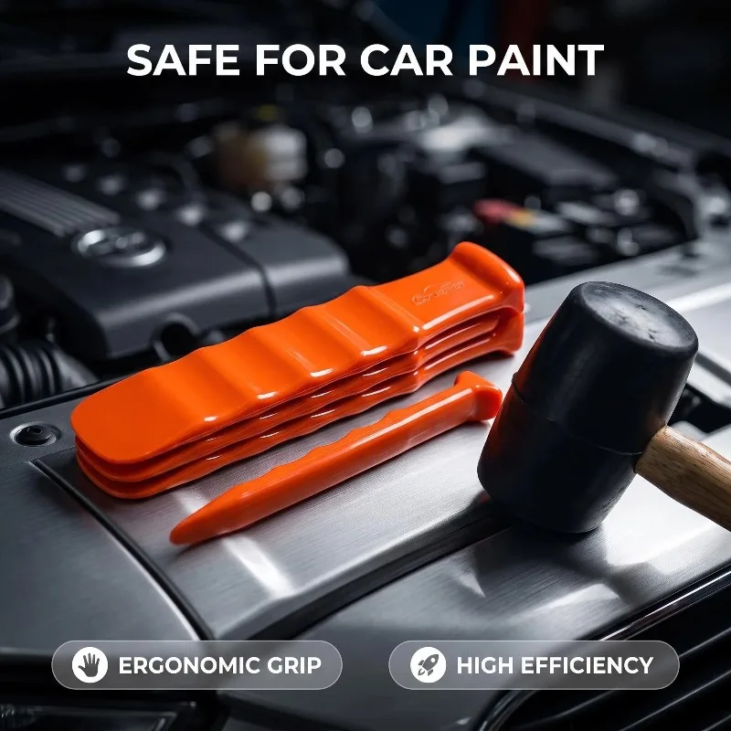 PU Protection Board Paint-less Dent Repair Tool Stainless Steel Car Dent Repair Tools Tapper Hammer Backing plate 6
