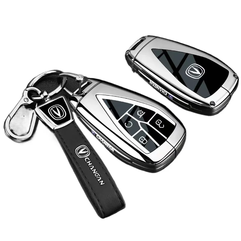 Чехол для ключей из цинкового сплава для Changan X5 Plus/X7 Plus/LieShou/CS85 Plus/UNI-K/CS95/F70, прочный металлический корпус с брелоком