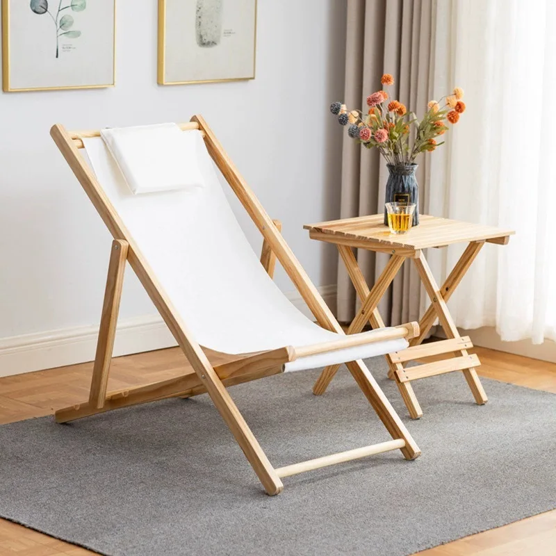 Outdoor Wooden Folding Recliner, Portable Camping Beach Picnic Leisure Lounge Chair for Balcony Garden, Factory Wholesale