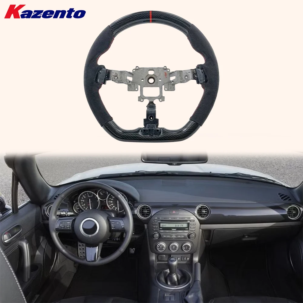 

Steering Wheel Replacement Carbon Fiber D Style For Mazda MX-5 MX5 NC2 09-14