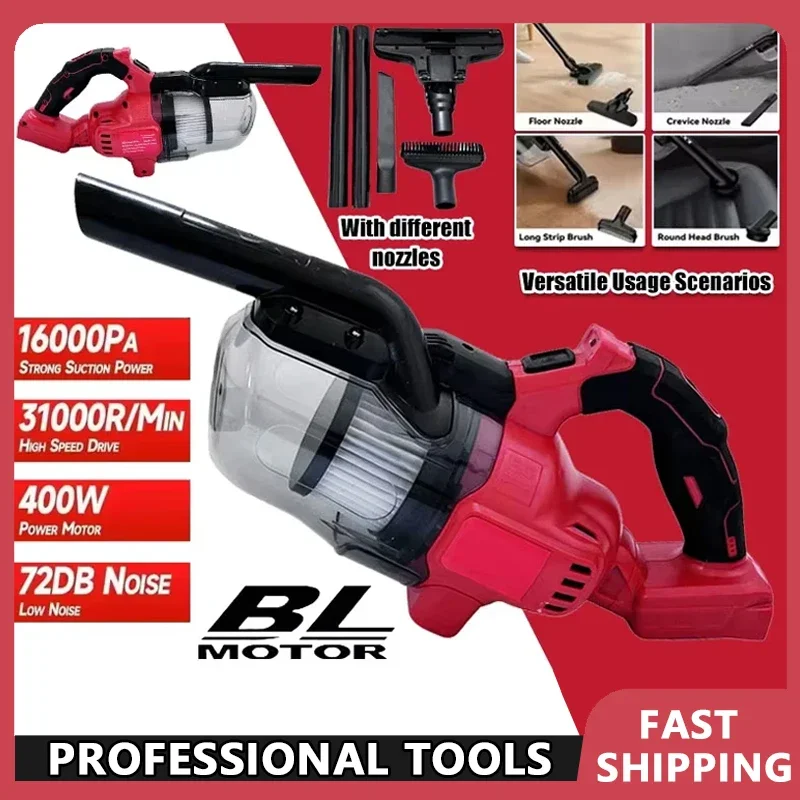 

For Milwaukee 18v Battery LED Cordless Electric Vacuum Cleaner Portable Household Industrial Construction Cleaning Tool