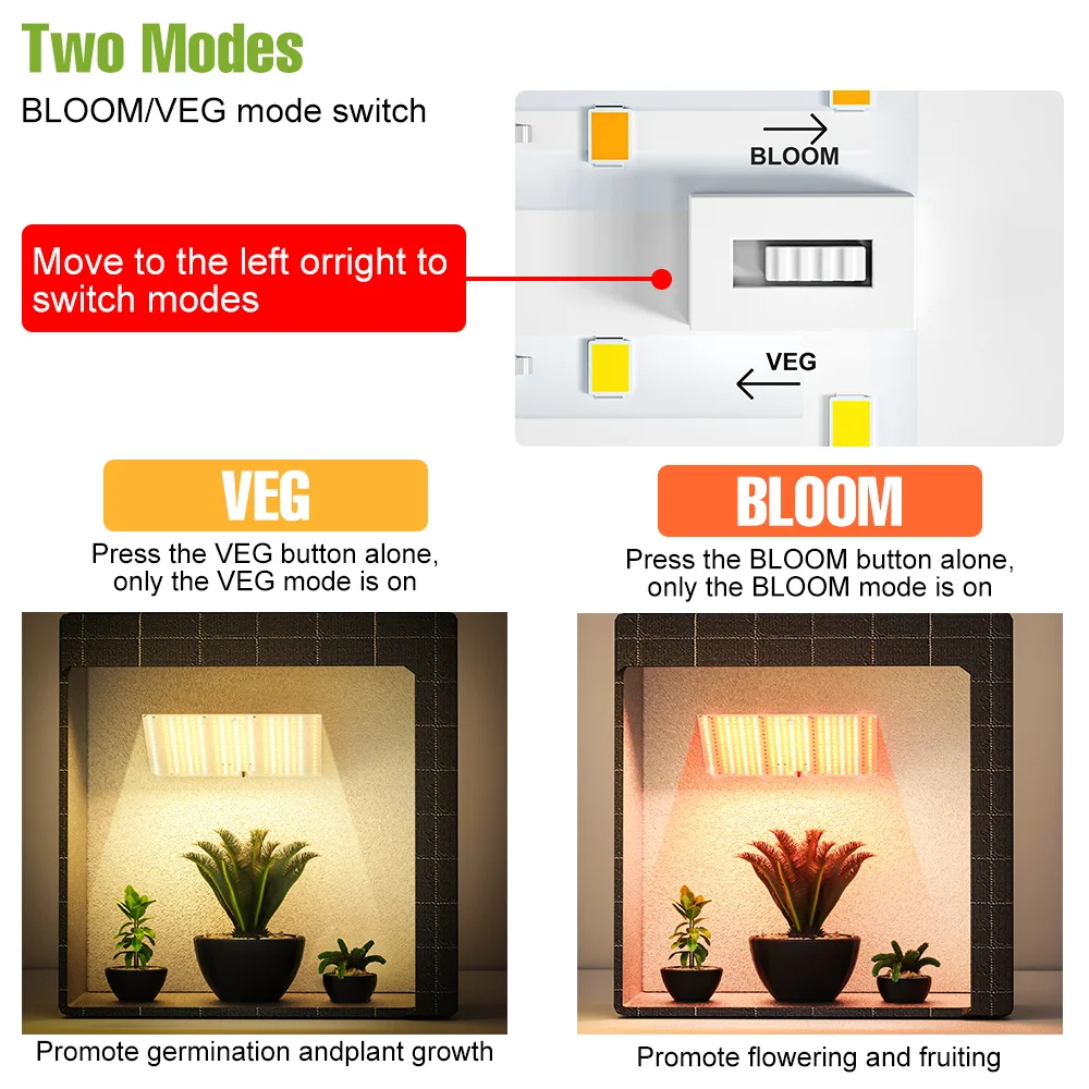 

400 Вт светодиодная квантовая доска, лампа для выращивания растений полного спектра, светильник для выращивания растений для комнатных цветов в горшках, зеленых овощей, заполняющее освещение