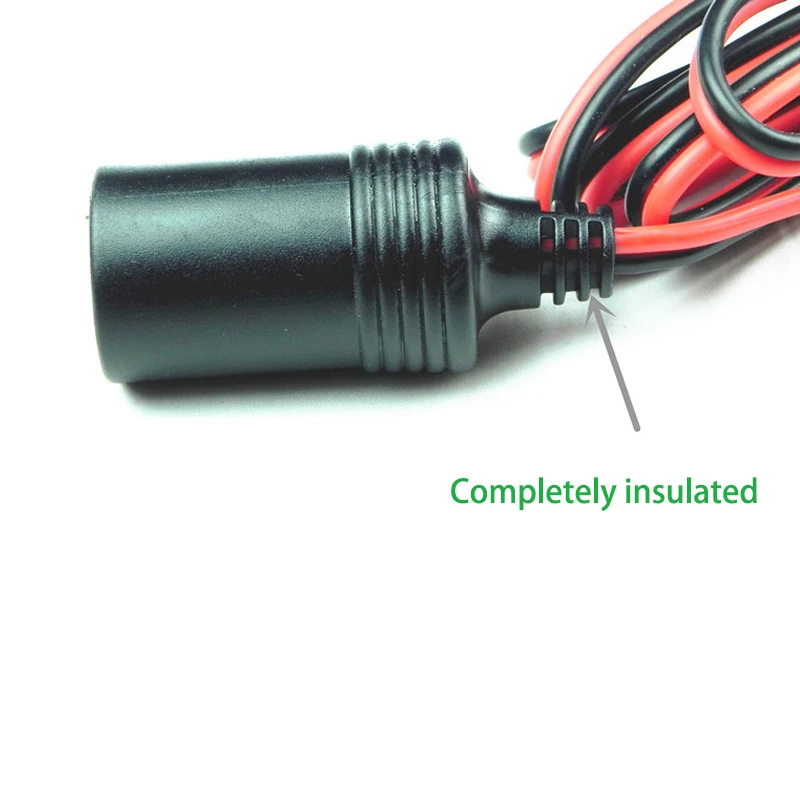 Car Cigarette Lighter Power with Terminal Clamp Clip Female Socket Adaptor for Camping Battery Pump Power Adapter Splitter 12V