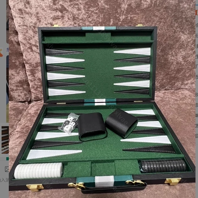 For Premium Leather Backgammon Board Mini Portable Travel Chess Set Family Desktop Strategy Board Game