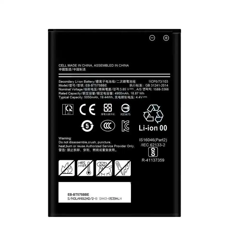 

EB-BT575BBE Tablet Battery For Samsung Galaxy Tab Active 3 SM-T575 T575 SM-T570 GH43-05039A 5050Mah Reliable Replacement