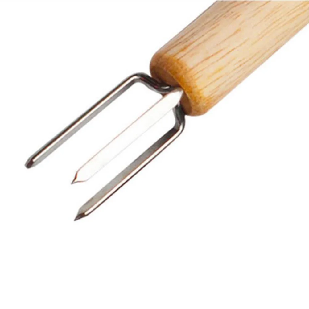 

3pcs Corn Grilled Needles Stainless Steel Holders BBQ Fork Camping Outdoor Fruit Meat High Temp Resistance Durable Sharp Wooden