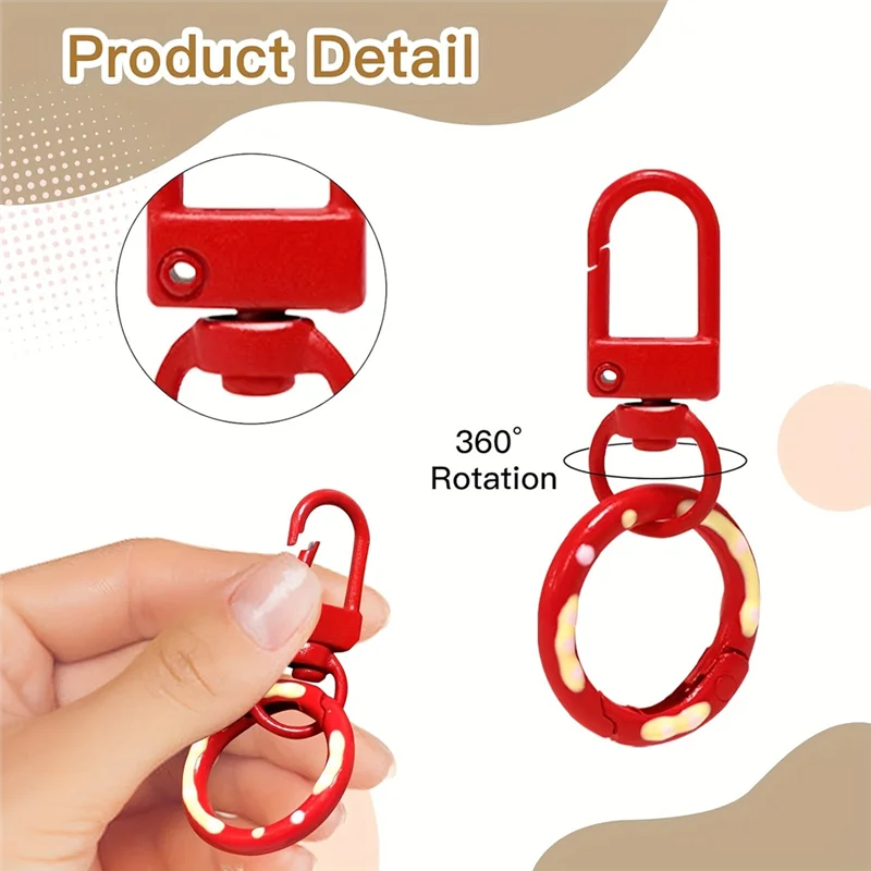 ABAE-For KEYRINGS Buckle، ملحقات الحقائب، 12 لونًا على شكل حرف O مشابك مخلب جراد البحر المستديرة، مشابك حلقة مفاتيح معدنية لطيفة #1