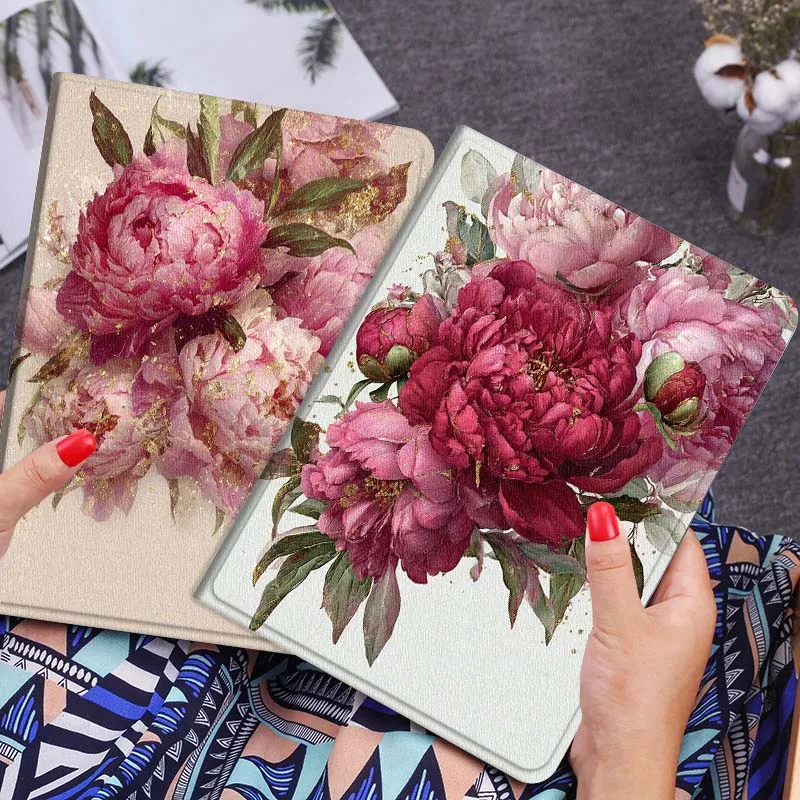 

Blooming Pink Peony Bouquet Tablet Case For Huawei Honor MatePad MediaPad Air 5 6 7 11 V6 V7 V8 V9 X9 X8 T10 T10s C5e T5 Gift
