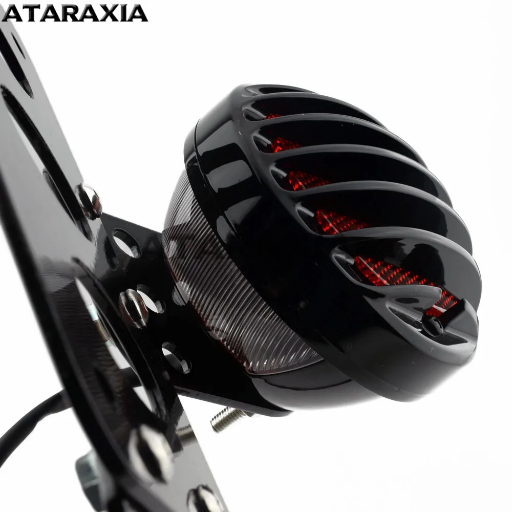 12 فولت دراجة نارية الخلفية وقف ضوء الجانب جبل مصباح ليد خلفي رقم الترخيص لوحة قوس ل هارلي سبورتستر المروحيات بوبر #4