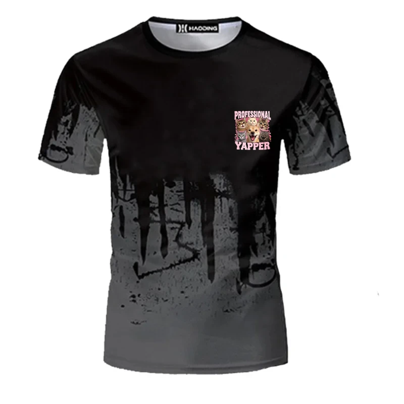 

Мужская футболка черного цвета с принтом граффити, текстом Яфпера и городским дизайном