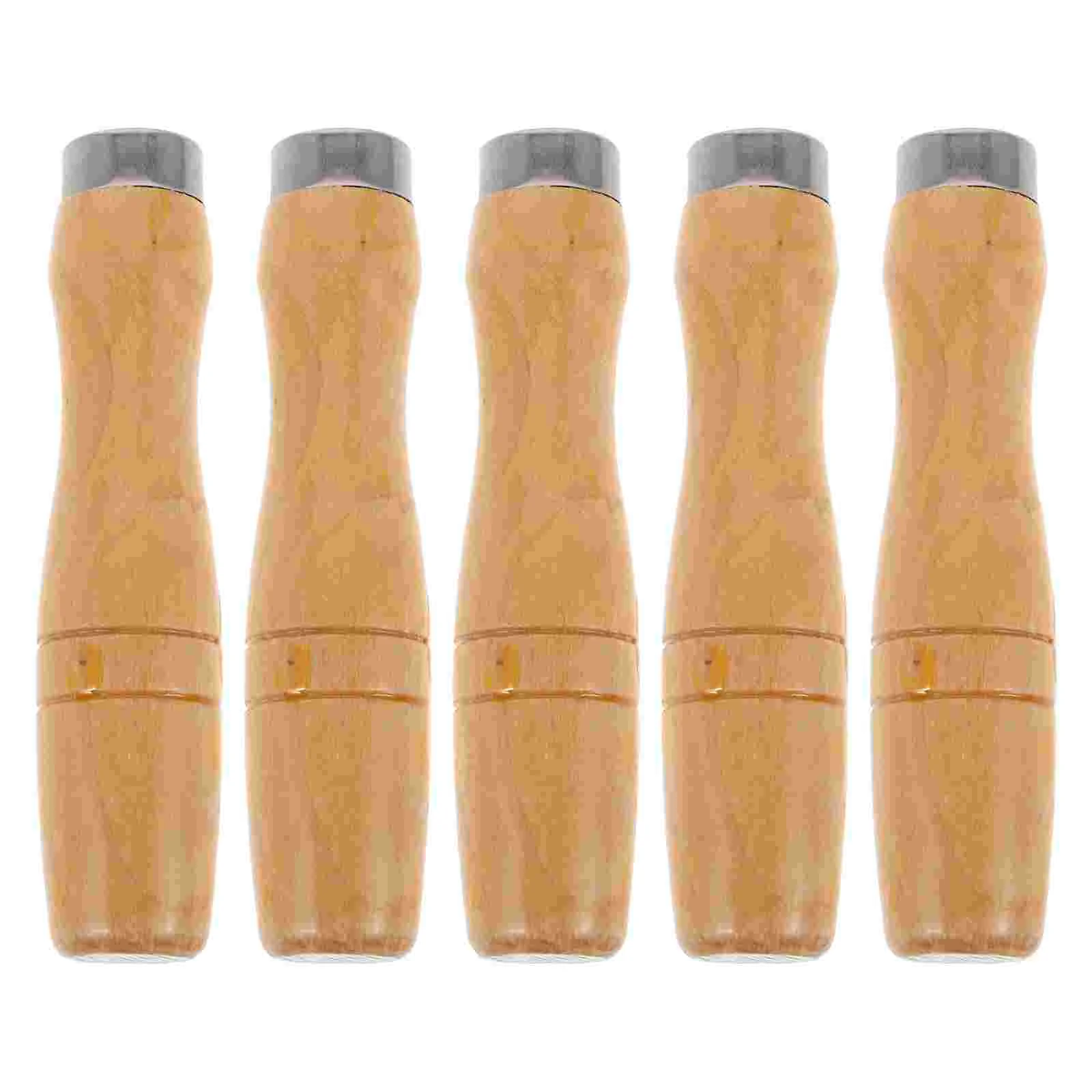 

5 Pcs File Handle Machinist Tools Wooden for Chisel Handles Replacement Electric Chainsaw