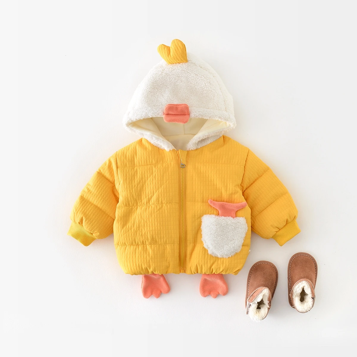 

Winter Children's Cotton-padded Cartoon Duckling Cute Warm Thick New Cotton-padded Jacket for Boy and Girls Baby Coat