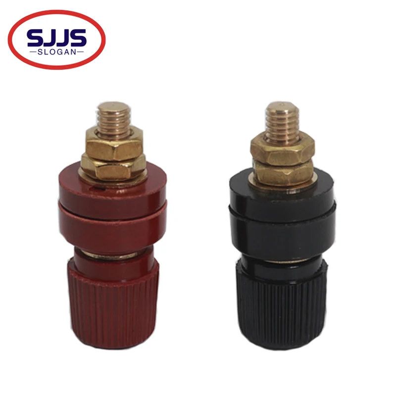 【5-1PCS】Binding Post M6 Thread 333 Type Brass Binding Post For Welding Machines Pure Copper Terminal Inverter Round Terminal