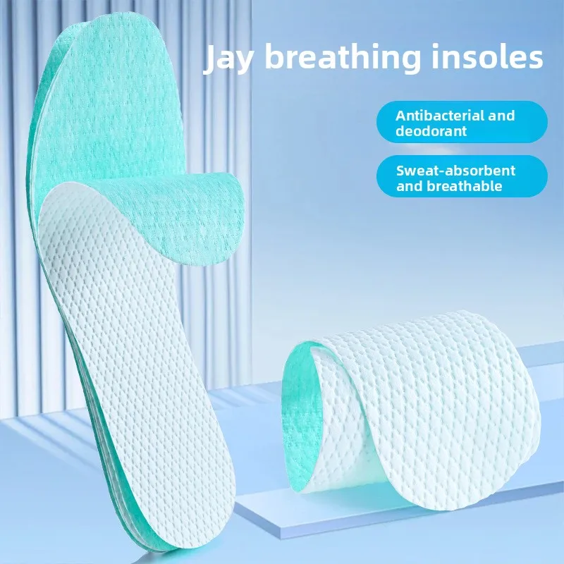 Thin Breathable Non‑Sticky Non‑Slip Disposable Wood Pulp Insoles, Summer Sweat Absorbing Odor Control Shoe Inserts for Barefoot