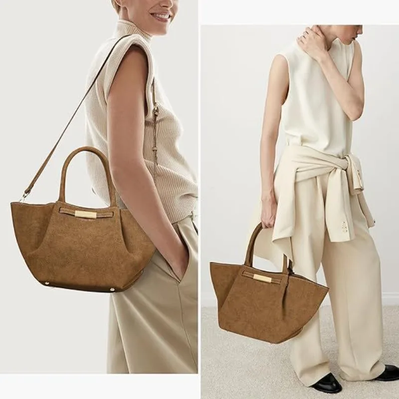 

Premium suede frosted wing bag, European and American fashion bag, portable large capacity tote bag, versatile shoulder bag