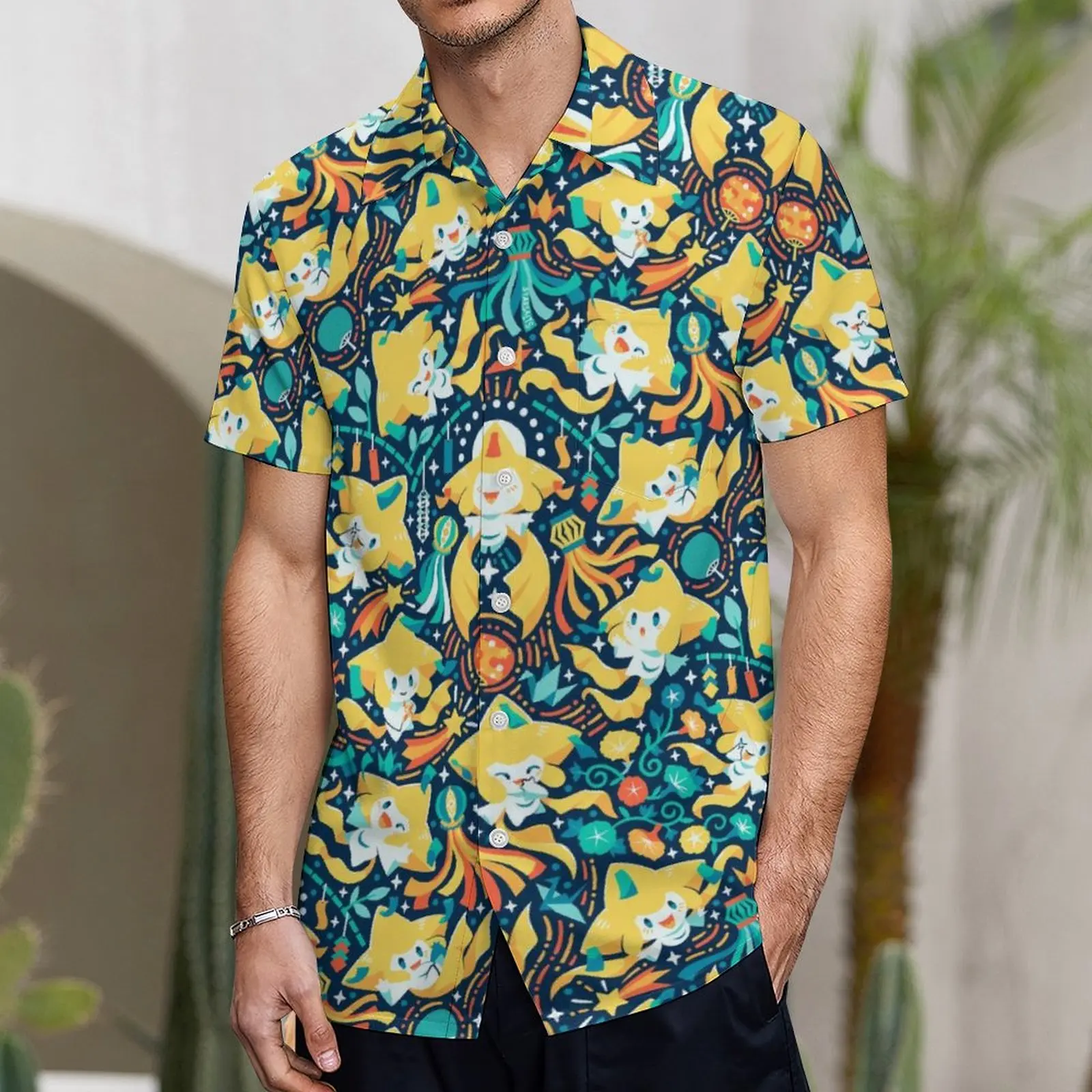 

Hawaiian Men's Short Sleeve Shirts 3D Little Sheep Printing Men's Summer Loose Beach Oversize Men's Fashion Lapels Clothing Tops