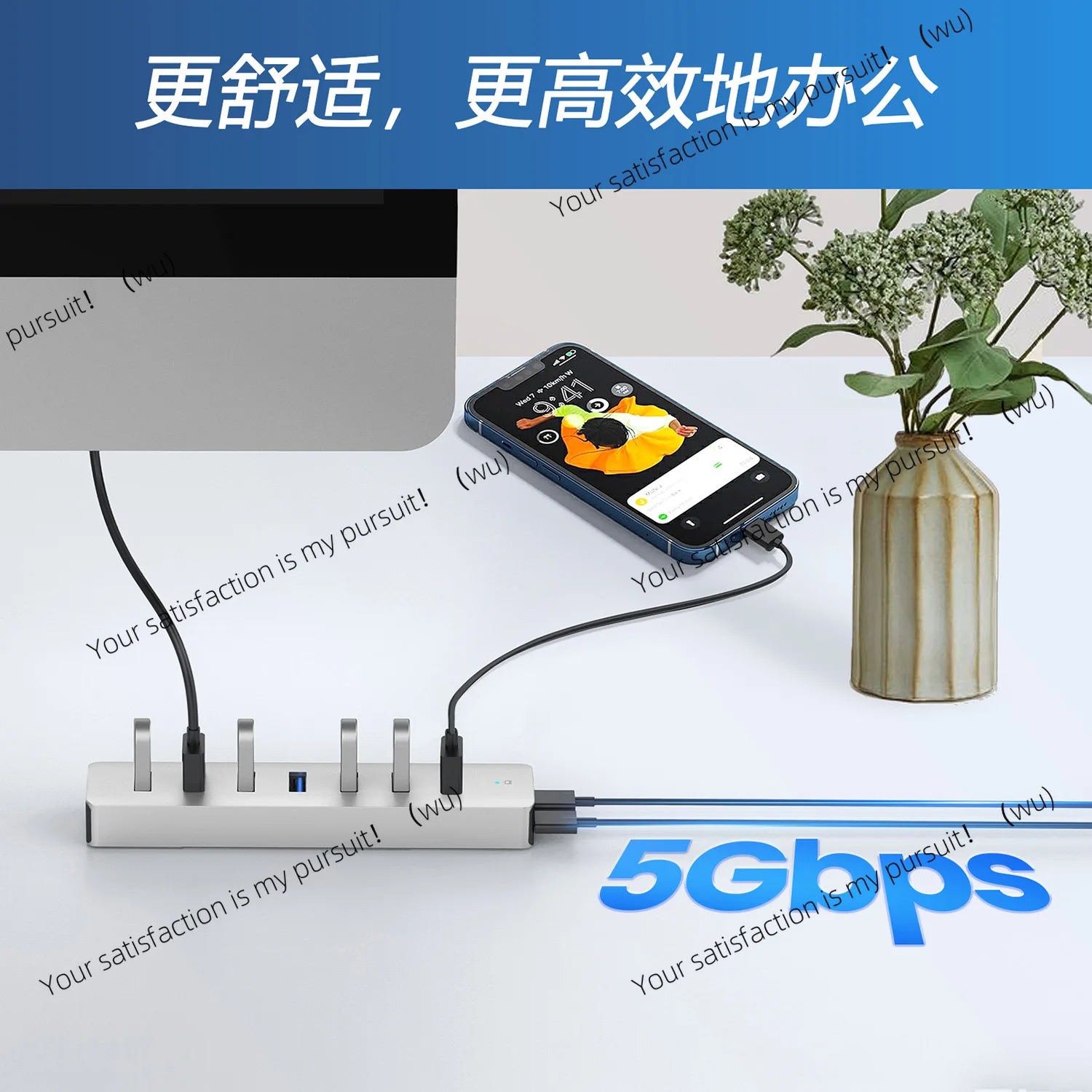 One-to-seven hub 3.0typechub7-in-1 laptop splitter powered usb docking station