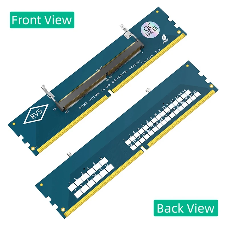 Laptop DDR5 RAM to SO DDR5 U-DIMM Desktop Adapter Card, Memory Tester SO DDR5 to DDR5 U-DIMM Converter-DTD2