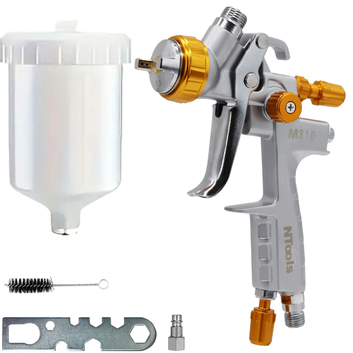 NTOOLS Professionele HVLP-spuitpistoolset 1,3 mm mondstuk Hoge kwaliteit autolaktoepassing Comfortabel voor alle autolakken