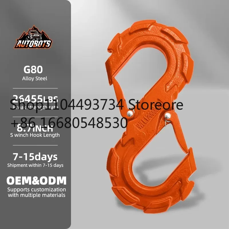T3sAUTOBOTS High-Quality Trailer Winch Tow Hook Ratchet Strap for Winch Forged Heavy- Winch Hook with Flat Hook Trailer