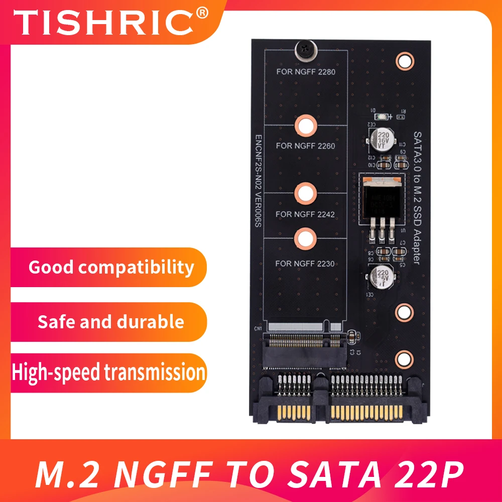 TISHRIC M.2 NGFF SSD To SATA Adapter Expansion Card M2 B Key SATA Converter Controller For 2230 2242 2260 2280 Hard Disk