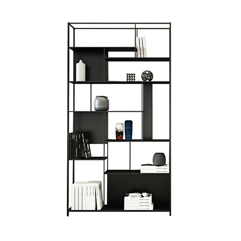 LMM Floor Office Bookshelf Partition Shelf Industrial Wind Display Shelf