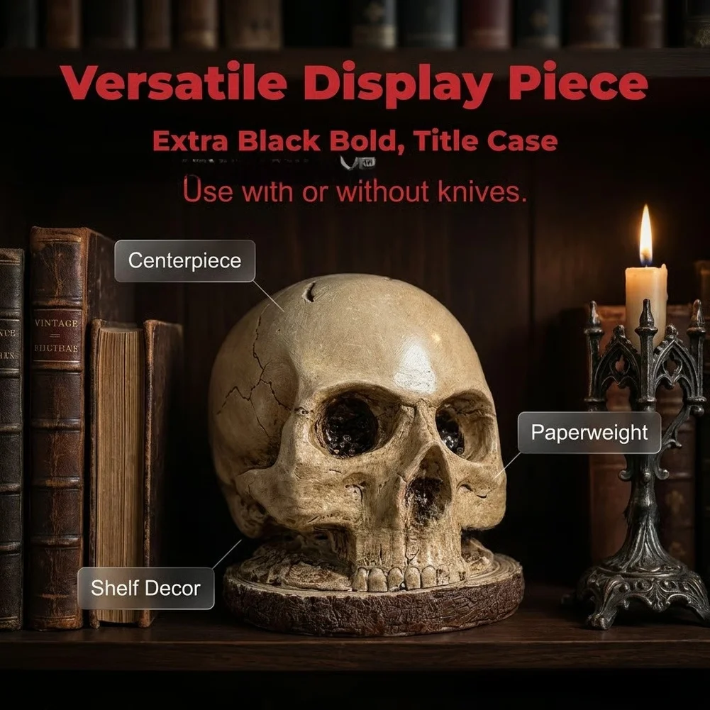 1 Piece Gothic Skull Cutlery Holder Resin Fork Spoon Organizer For Halloween Party Kitchen Table Decor Home Decoration