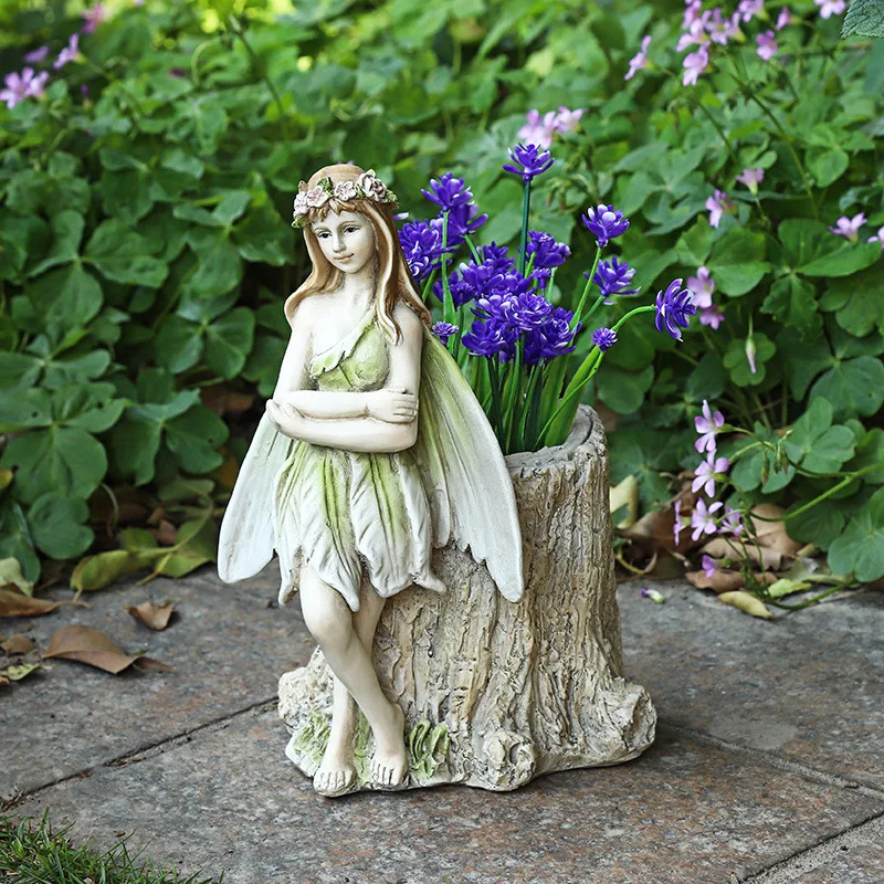 

Garden horticulture decoration handicrafts girl flower fairies creative flower pots home furnishings resin statue decorations