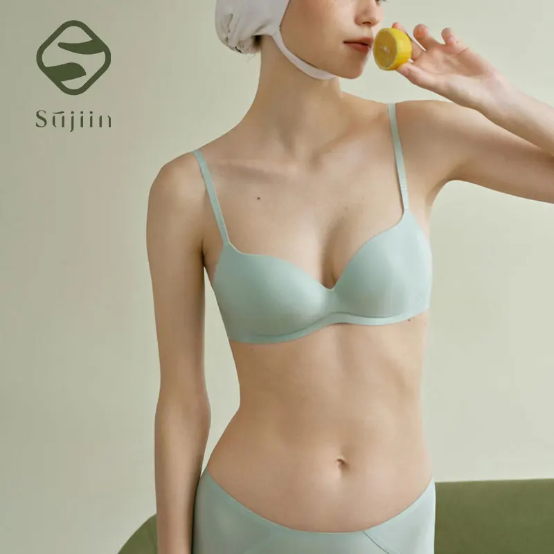 

SUJIIN Sexy Seamless Bras for Women Comfortable Wireless Push Up Plunge Bra Female Lift Anti-sagging Bralettes Ladies Lingeries