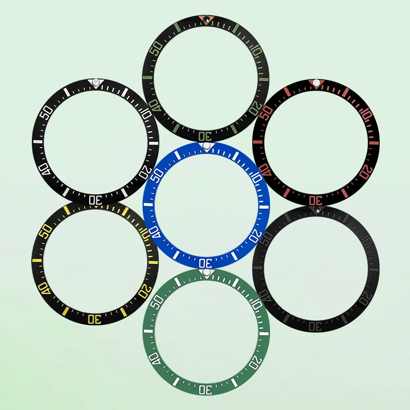 Curved NH35 Case Ring Ceramic Bezel Insert 38mmx30.6mm Fits NH35 NH36 Movement Watch SKX007 SKX009 SRPD SUB GMT Case Bezel Rings