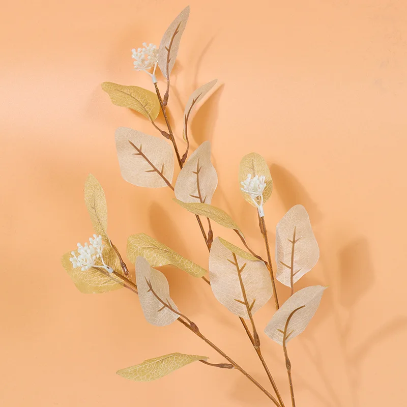 Feuilles d'eucalyptus artificielles fruits 3 brindilles décor de séance Photo accessoires de fond de
