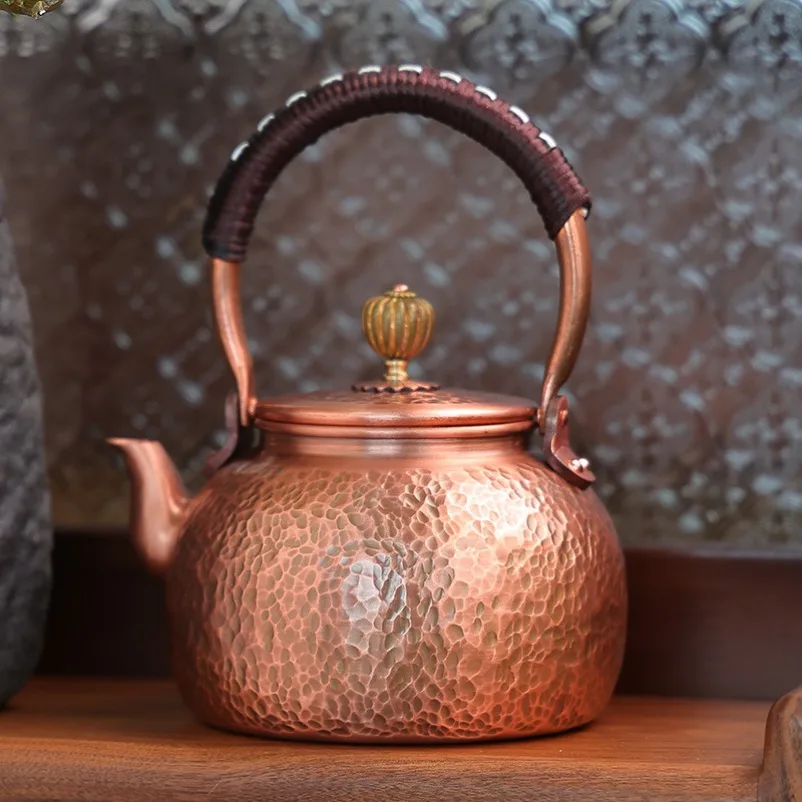2026    Semi-handmade Pure Copper Teapot, Suitable for Brewing Tea, Compatible with Open Fire and Electric Ceramic Stove