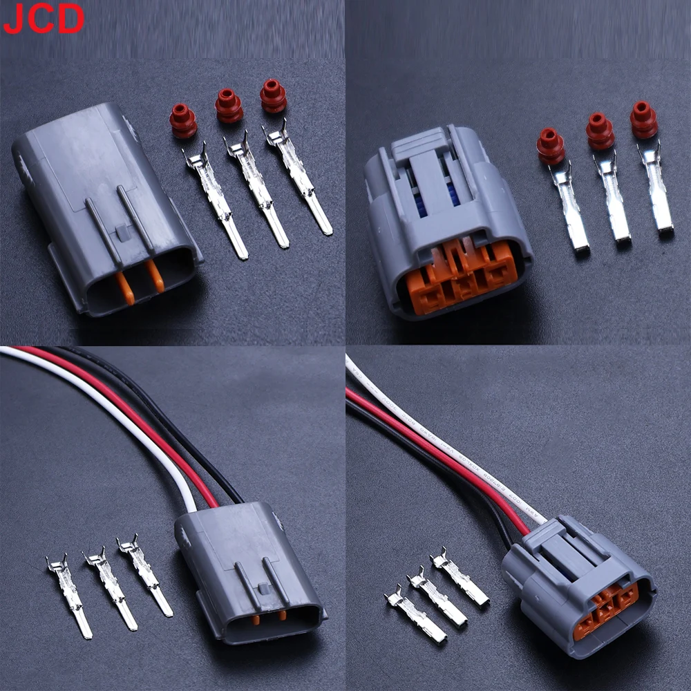 JCD 1Set 3 Pin 6195-0009 6195-0012 DL 090 Waterproof Sensor Connector For Mazda RX8 Ignition Coil Socket