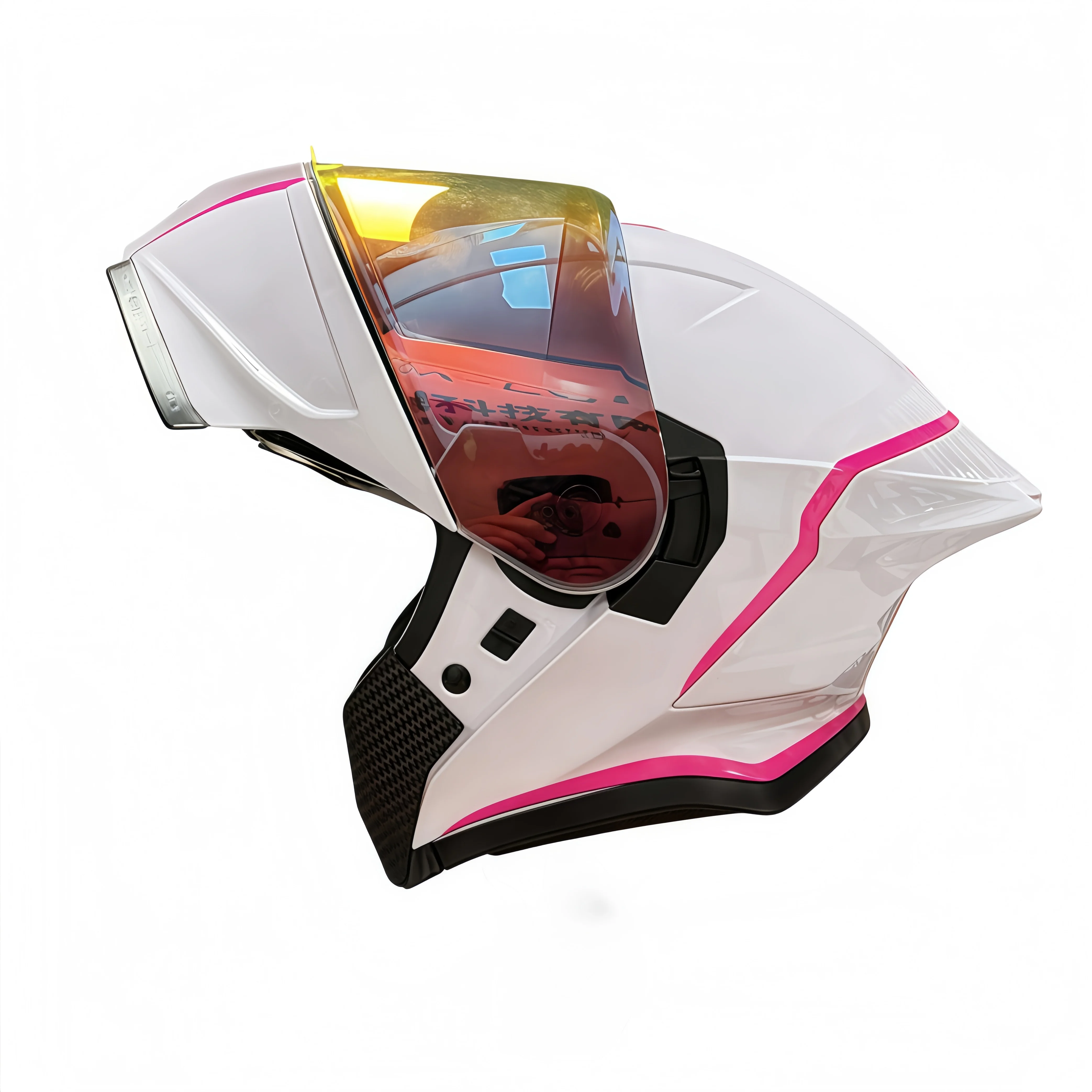 STLF ZoomLon Factory Direct ECE Approved ABS Large Tail Wing Double Lens Customizable Flip Motorcycle Helmets with REVO Visor