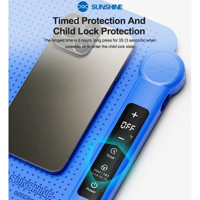 SUNSHINE LS3 PLUS فاصل شاشة LCD 40 ~ 120 ℃   قابل للتعديل، إيقاف مؤقت، وظيفة الذاكرة. سيليكون مقاوم لدرجات الحرارة العالية #5