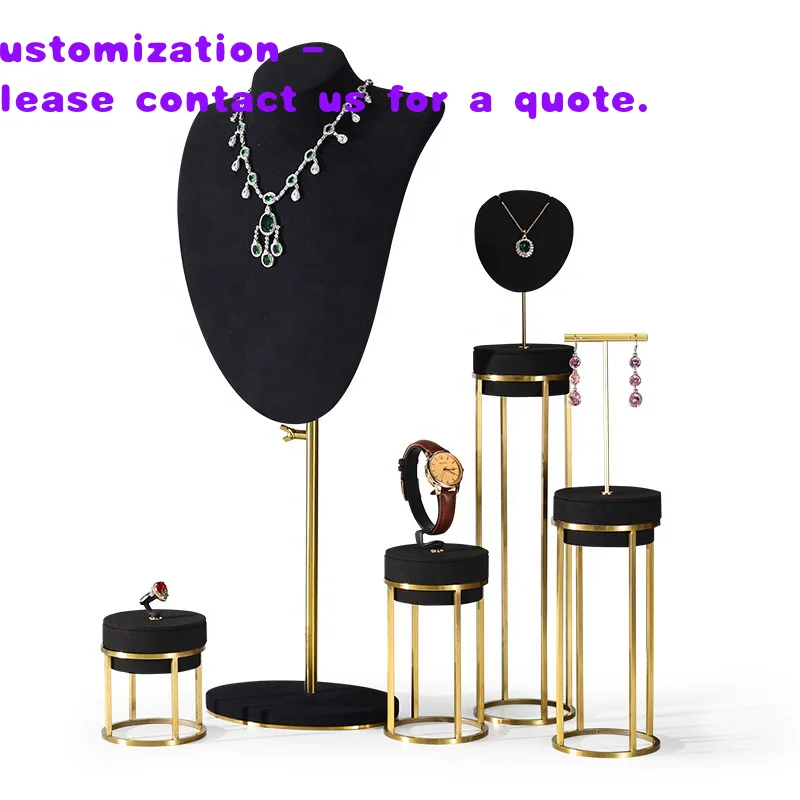 

custom.Commercial Counter Shop Jewelry Window Display Showcase Metal Lined Earring Necklace Ring Display Stand