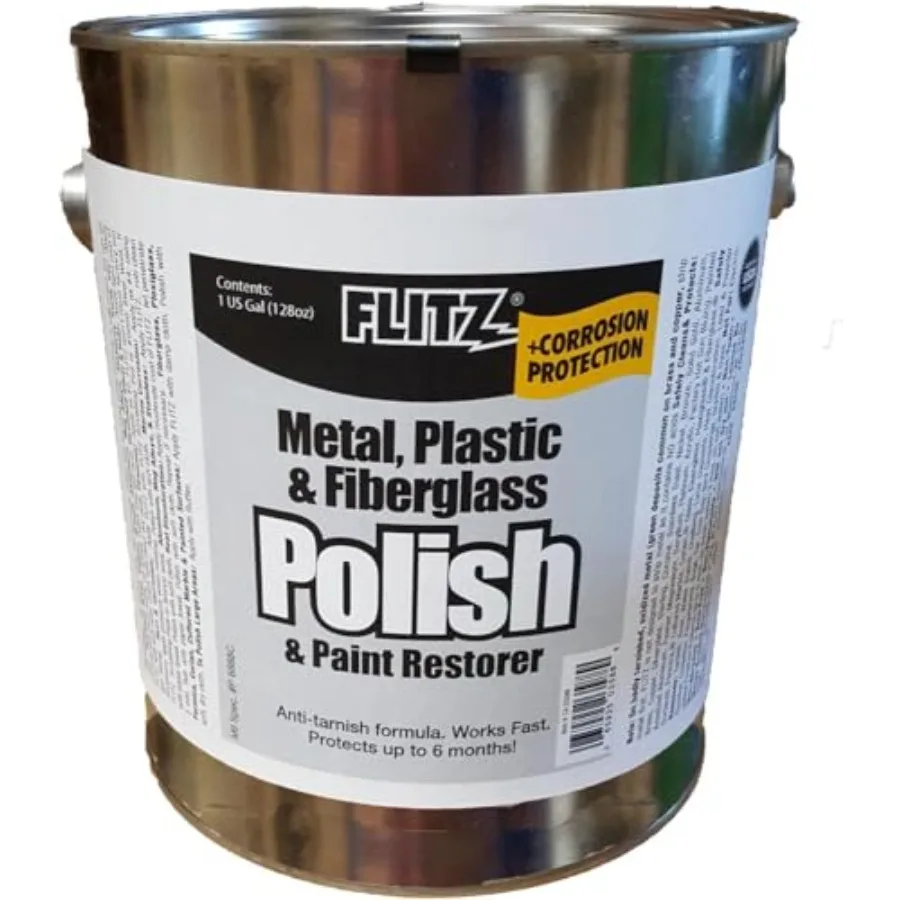 

FLITZ Multi-Purpose Metal Polish Paste - 1 Gallon Tub of USA-Made Chrome Polish - Works on Stainless Steel Aluminum Plastic Jew