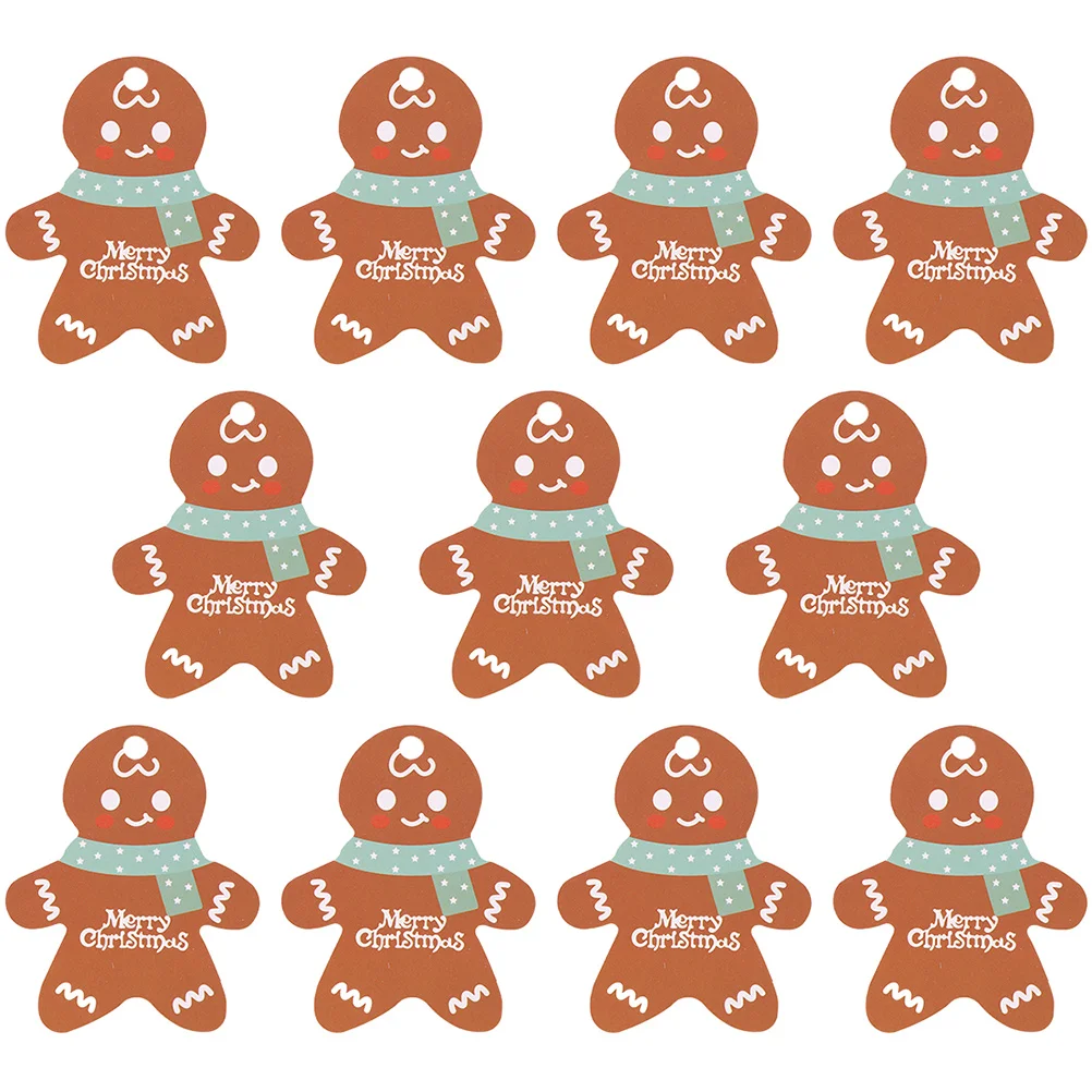 

100 Pcs Label Christmas Presents Gift Wrapping Supplies Tag Kraft Paper Tags Gingerbread Ornaments