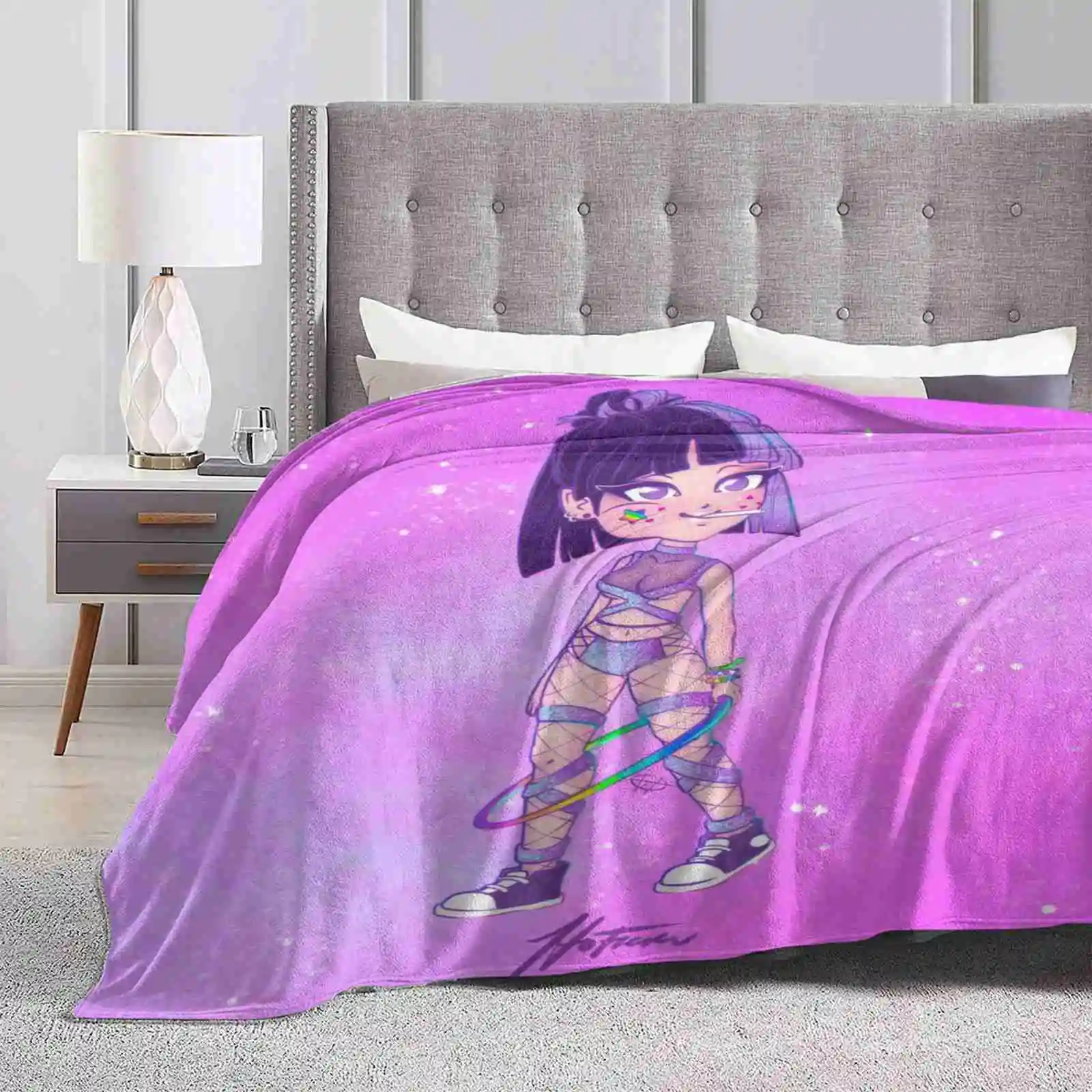 Light Chibi Raver Saturn Top Quality Comfortable Bed Sofa Soft Blanket Sailor Saturn Sailorsaturn Chibi Kawaii Rave Girl Raver