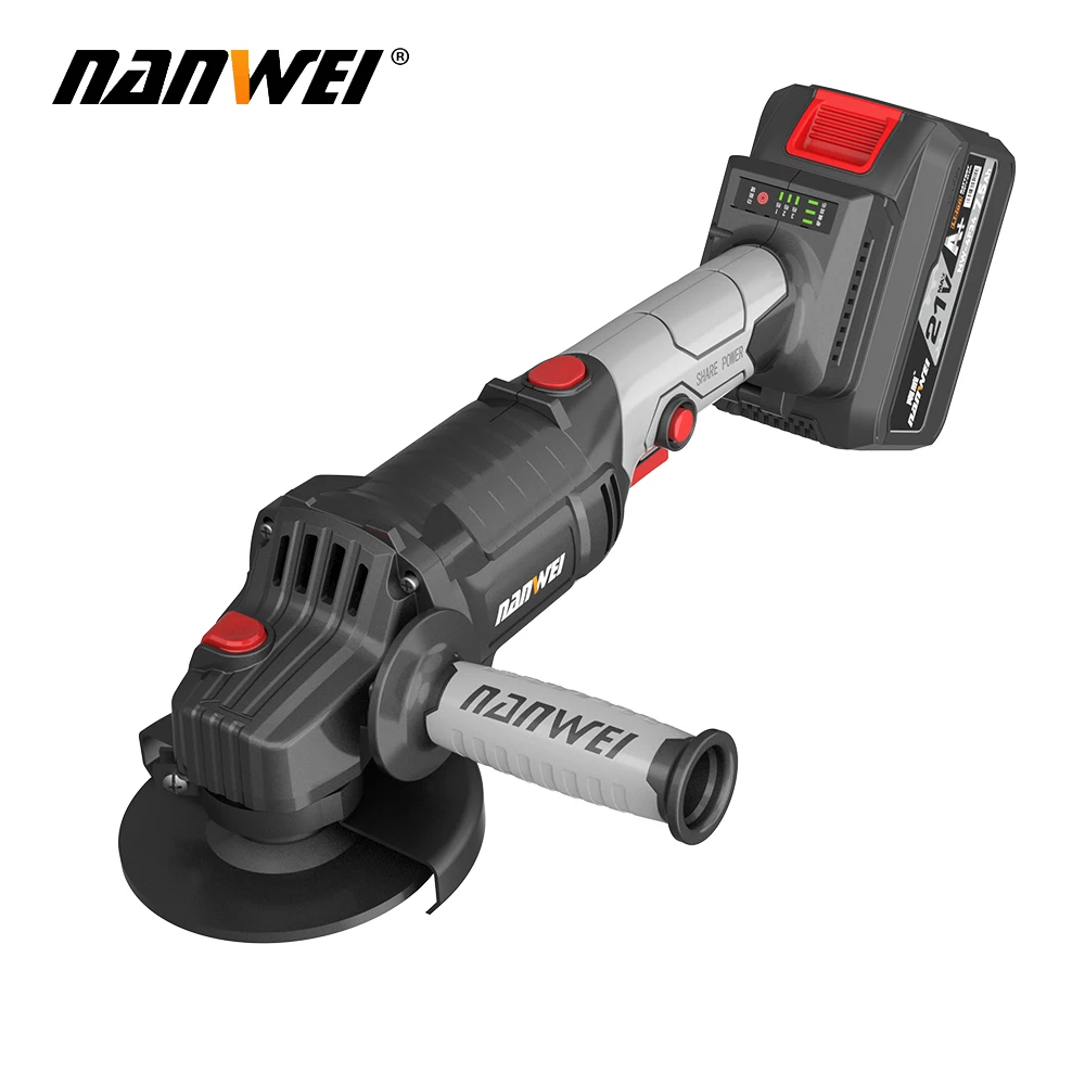 NANWEI Tool Set 4-Piece Cordless Brushless Drill Electric Screwdriver/Hammer Drill/Electric Wrench/Angle Grinder